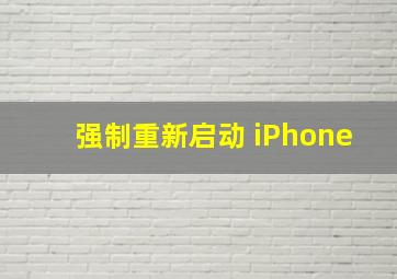 强制重新启动 iPhone